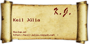 Keil Júlia névjegykártya